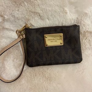 Michael Kors monogram wristlet wallet